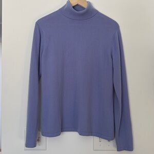 Vintage L.L. Bean 100% Cashmere Purple Turtleneck Sweater